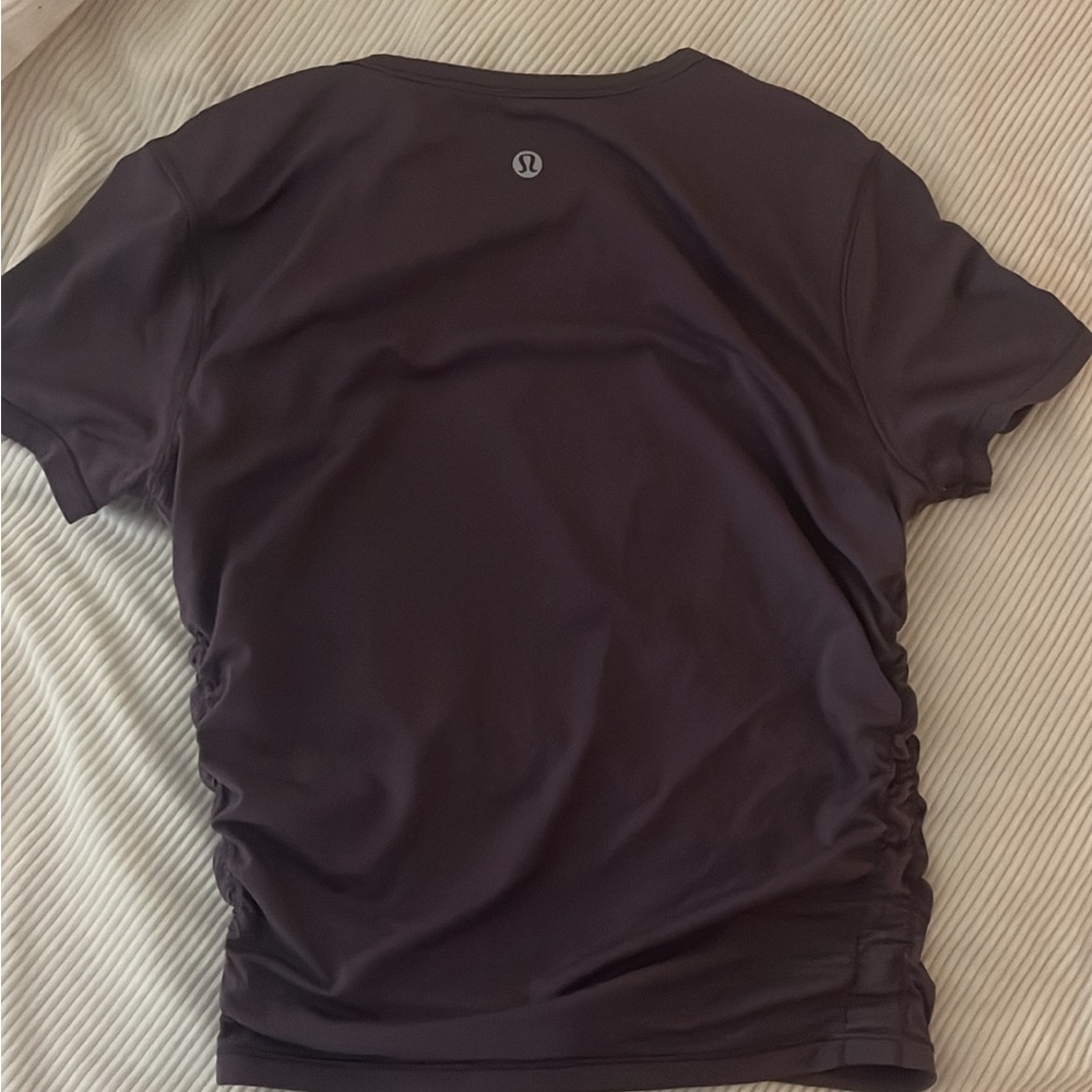 Lululemon Sinched Side Dark Purple Workout Top